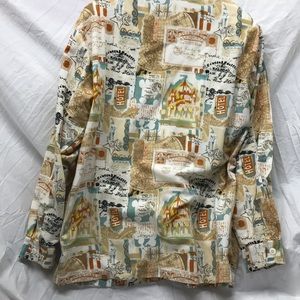 $5 DESIGNER Vintage Oleg Cassini Collared Coat, travel theme, FLAWED